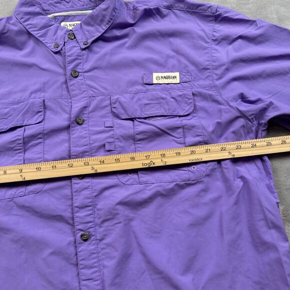 Magellan Outdoors Men’s XL Purple Vented Fishing Shirt Nylon Button-Up Wicking - Picture 6 of 9